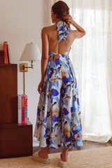 Solstice Sun Halterneck Jumpsuit Swirl Blue