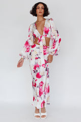 Meet Me In Fiji Maxi Skirt Floral Pink