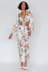 Meet Me In Fiji Maxi Skirt Floral Yellow