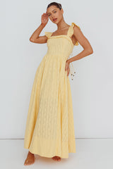 Greatest Hits Ruffle Strap Maxi Dress Yellow