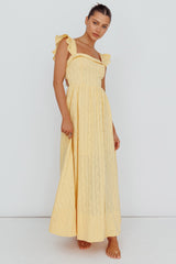 Greatest Hits Ruffle Strap Maxi Dress Yellow