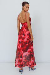 Beulah Twist Bodice Maxi Dress Floral Pink