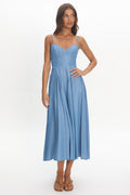 Take It All Cami Strap Midi Dress Light Blue
