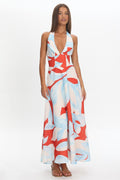 Riga Halterneck Maxi Dress Blue Multi
