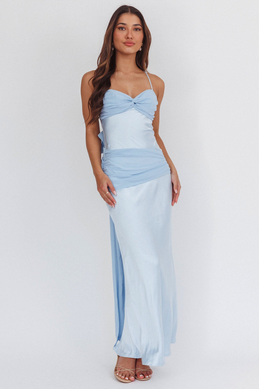 Arizona Sunset Criss-Cross Bow Back Dress Blue