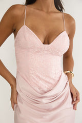 Faelis Draped Waist Maxi Dress Pink