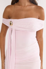 Evanthe Off-Shoulder Sash Maxi Dress Blush
