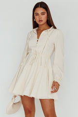 Waverly Long Sleeve Mini Dress Beige
