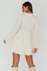 Waverly Long Sleeve Mini Dress Beige