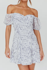 Summer To Remember Lace-Up Back Dress Floral Ink
