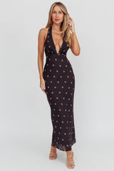Of Your Dreams Plunging Halter Dress Black