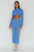 Bayside Crochet Midi Skirt Ocean