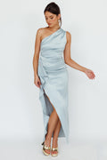 Kamillia One-Shoulder Split Midi Dress Pistachio