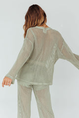 Mahina Long Sleeve Net Top Sage