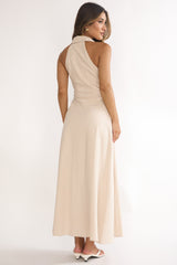 Teagun Collared Button Maxi Dress Stone