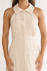 Teagun Collared Button Maxi Dress Stone