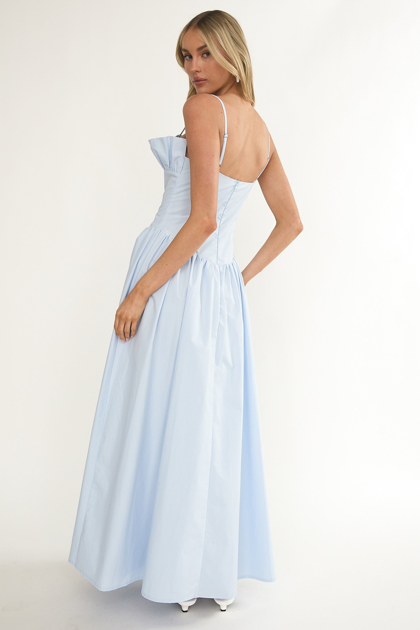Pailin Frill Bust Maxi Dress Blue