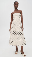 Camille Linen Polka Dot Dress