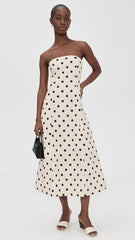 Camille Linen Polka Dot Dress