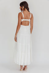 Neptune Cut Out Back A-Line Maxi Dress White