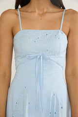 Shaye Embroidery Insert Maxi Dress Blue