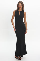 Capucine Key Hole Bust Maxi Dress Black