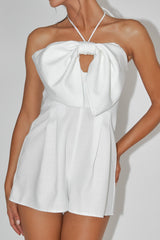 Tink Bow Bust Romper White