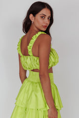 Sozo Bubble Crop Top Lime
