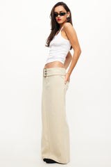 LIONESS Uma Denim Midi Skirt Ecru
