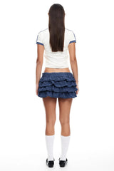 LIONESS Match Point Mini Skort Ivory Navy