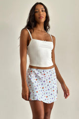 Mckenna Mini Skirt Blue Floral
