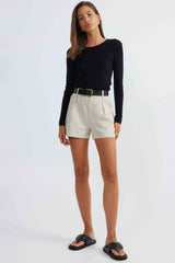 SNDYS Hale Linen Shorts Natural