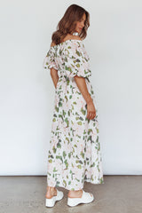 Momentum Off Shoulder Maxi Dress Floral Pink