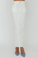 Thalia Pocket Maxi Skirt White