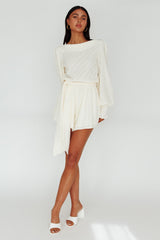 Summer Lover Long Sleeve Romper Cream