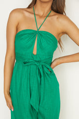 Maravilhosa Keyhole Halter Jumpsuit Green