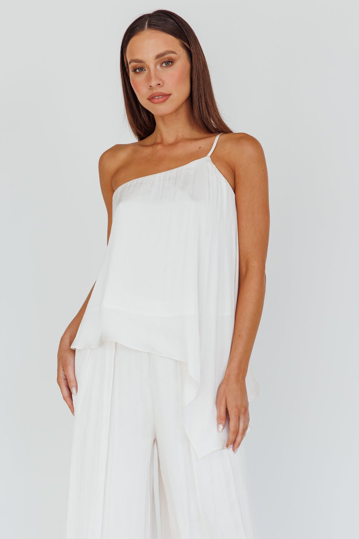 Pollina One Shoulder Top Cream