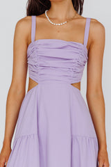 Kassi Gathered Bodice Maxi Dress Lilac