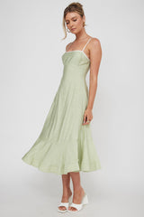 Noni Cami Strap Swing Midi Dress Pistachio