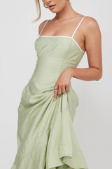Noni Cami Strap Swing Midi Dress Pistachio