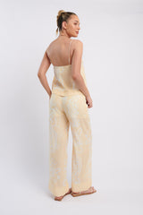 Oceania Long Pants Print Yellow