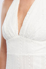 Nolita Halterneck Lace Overlay Maxi Dress White