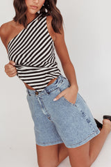 Ottawa Zipper Shorts Denim Blue