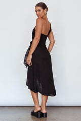 Island Time One-Shoulder Midi Dress Black