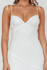 Clovelly Tied Shoulder Midi Dress White