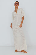 Clearwater Crochet Short Sleeve Maxi Dress White