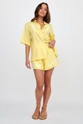 Jeni Embroidered Detail Shorts Yellow
