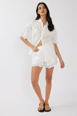 Love Again Eyelet Embroidery Shorts White
