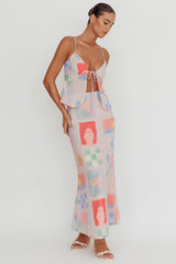Heart & Soul Tie Front Top Print Multi