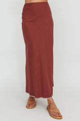 Dose Of Sunshine Blanket Stitch Skirt Chocolate